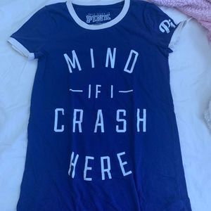 victorias secret pink blue oversized shirt